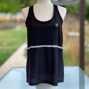 FILA Sport Black 2-in-1 Workout Tank Top with Built-In Sports Bra, Women's Large